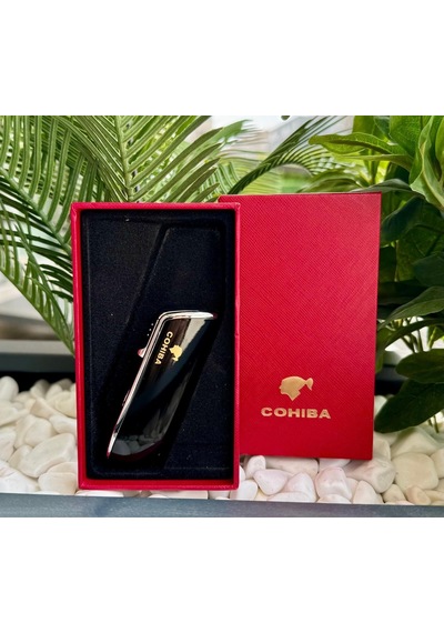 Cohiba 3 Torch Pürmüz Siyah Yan Ağız Puro Çakmağı Delicili