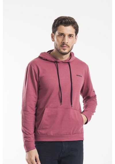 Erkek Kapşonlu Slim Fit Brooklyn Baskılı Sweatshirt Spr 2019k61 001