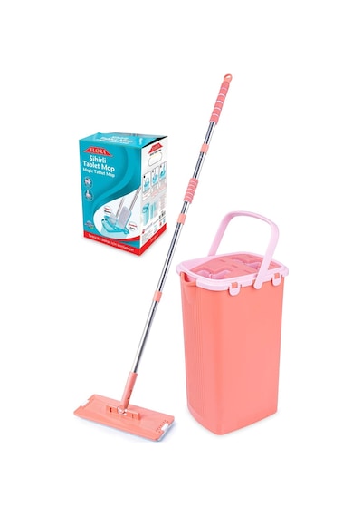 Omnipazar Flr-f0394 Sihirli Slim Tablet Mop Temizlik Kovası Turuncu
