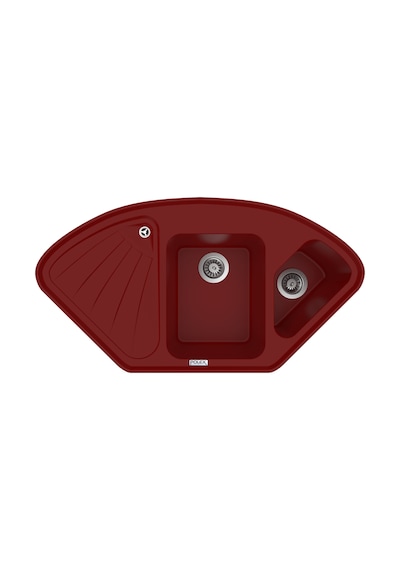 Polex Cristalüx Granit Evye P-CR1 Bordo Tezgah Altı Ve Tezgah Üstü Mutfak Evyesi 104.5x57 CM