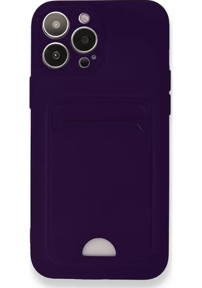 Newface Apple iPhone Uyumlu 12 Pro Max Kılıf Kelvin Kartvizitli Silikon - Derin Mor Belirtilmemiş