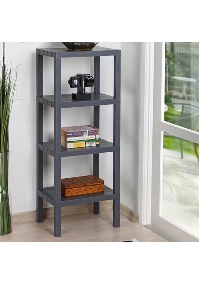 Demonte Plastik Raf 4 Katlı 38x29x100 Cm Gri Gri