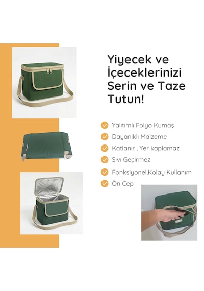 11 Lt Midi Lux Outdoor Kamp Termal Çanta-292 Koyu Yeşil