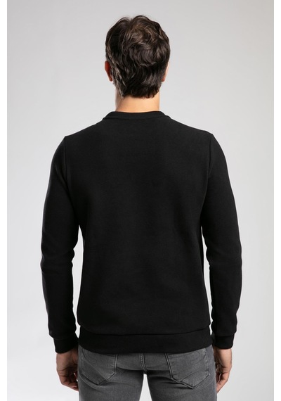 Lee Cooper Newdiagonal Erkek O Yaka Sweatshirt Siyah-20952 Siyah