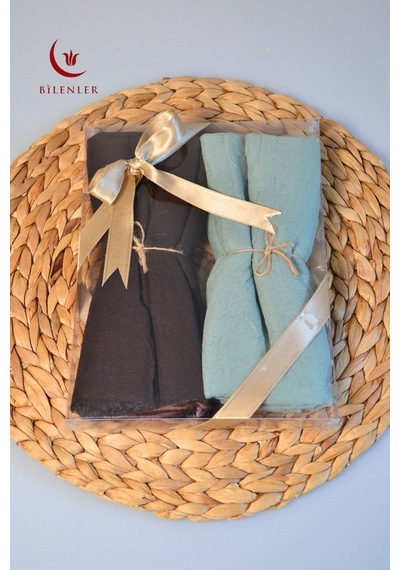 Bilenler Bambu Kraş Şal 75x210 Cm Nefes Alabilir, Terletmez, Tok Duruşlu Mevsimlik Kumaş 2'li Kutu KAhverengi