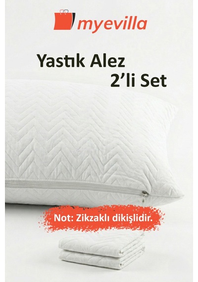 My Evilla Sıvı Geçirmez Kapitoneli Yastık Alezi 50x70 Cm Su Geçirmez Yastık Koruyucu 1 Paket 2 Adet Beyaz