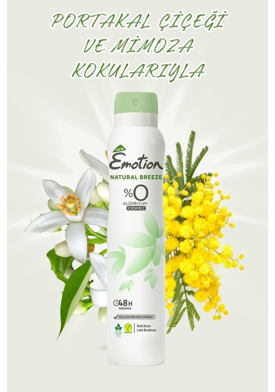 Tr Natural Breeze Kadın Alüminyumsuz Vegan Deodorant 3x200 Ml Hızlı Kurur, Leke Bırakmaz