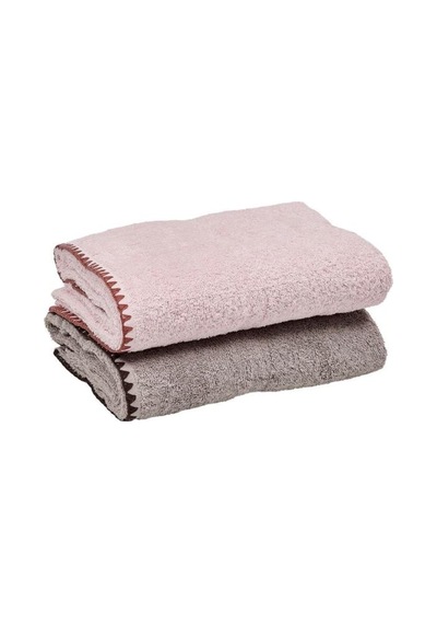 Doqu Home Harmony Seren 2'li Yüz Havlusu Seti 50 X 90 Cm - Pudra / Bej Çok Renkli
