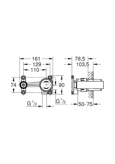 Grohe Eurodisc Joy Tek Kumandalı Lavabo Bataryaları Için Iç Gövde Krom