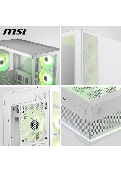 Mag Pano 110r Pz White Mid-tower Oyun Bilgisayarı Kasası 400 Mm Uzunluğa Kadar Gpu'ları Katkı Sağlar, Çı