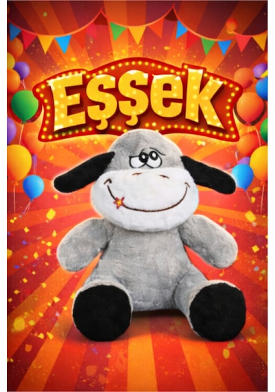 Sevimli Peluş Eşek Oyuncak Gri