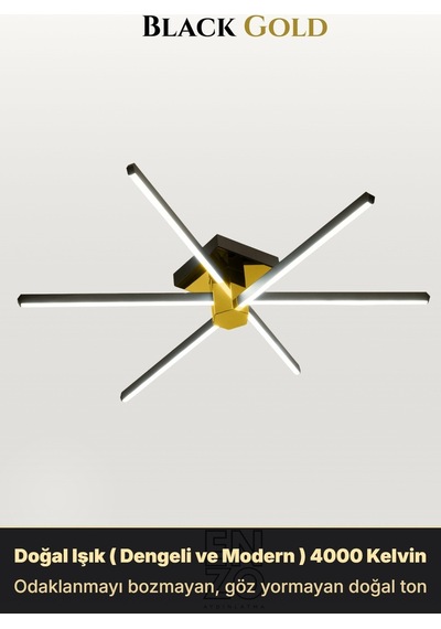 Nova 6 Gold Led Tavan Avize Kumandalı Dim Edilebilir Aşağı Işık Diğer