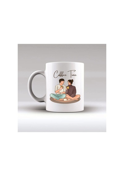 Coffee Time Resimli Kendin Tasarla Arkadaş Bardağı Kişiye Özel Isim Yazılı Seramik Kupa Bardak Çok Renkli