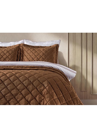 Doqu Home Luxury Yatak Örtüsü Imperial Çift Kişilik - Bakır Kahverengi