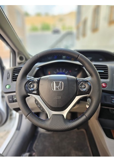 Honda Civic Fb7 Araca Özel Direksiyon Kılıfı Soft Nokta Düz Mavi İp