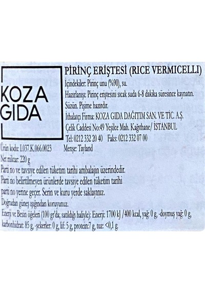 Cock Pirinç Eriştesi 3 x 220 G