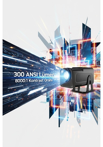 4k Led Akıllı Projeksiyon 300 Ansı Lümen Kablosuz Aktarım Hdmı & Usb