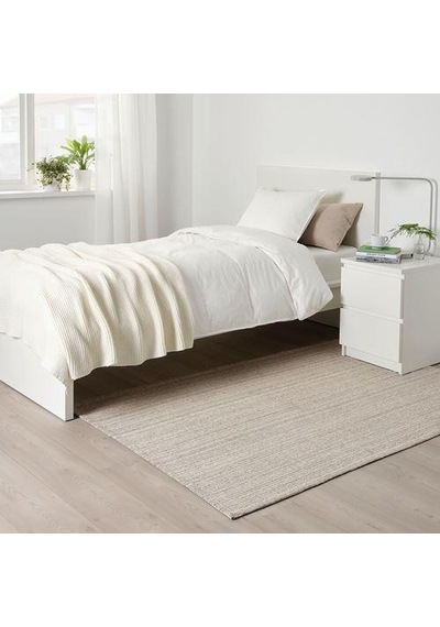 Natürel İnce Halı 120x180 cm %100 Pamuk MeridyenDukkan Kırık Beyaz 2 mm