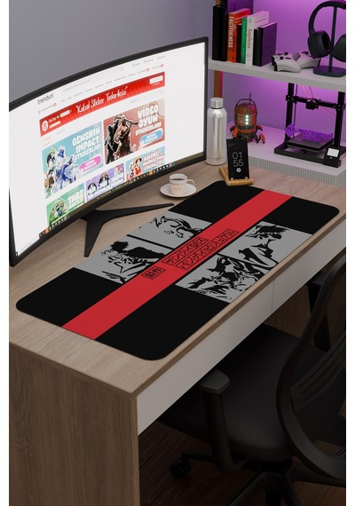 Cowboy Bebop Anime V3 - 90x40 Xxl Gaming Kauçuk Kaymaz Taban Mouse Pad Fare Altlığı