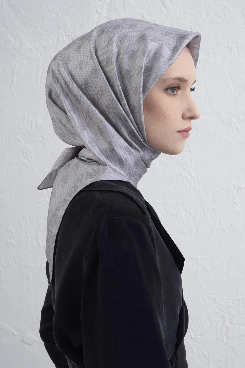 Armine Saf İpek Sura Eşarp 9412d 87 Gri