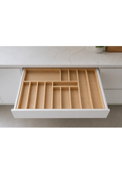 73x42 Cm Ahşap Kaşıklık El Yapımı Çekmece İçi Organizer Mutfakta Kusursuz Düzen