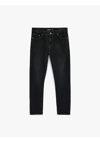 Koton Normal Bel Cepli Slim Fit Jean Pantolon- Brad Jean Siyah 6sam40177nd Siyah