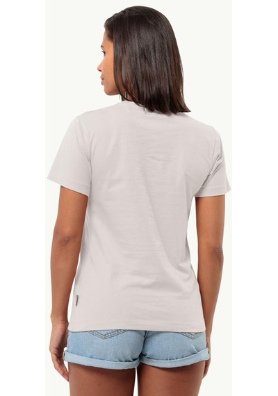Jack Wolfskin 1809701 5629 Discover Heart T W Sea Shell Kadın Tshirt 001