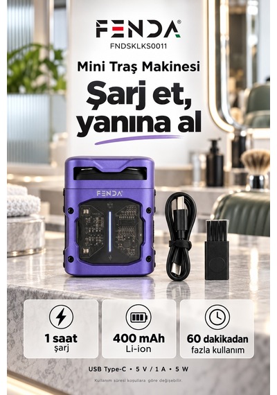 Fenda Mini Tıraş Makinesi Mor