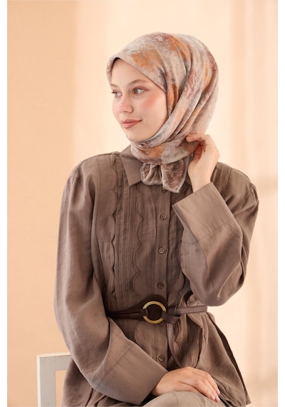 Silk Home Soft Eşarp 73095-05 Sütlü Kahve, Kahverengi, Taş, Turuncu