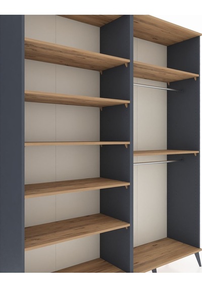 Hyperion Gardrop 7 Raflı 2 Askılı 176x44x221 Antrasit-çam Çam
