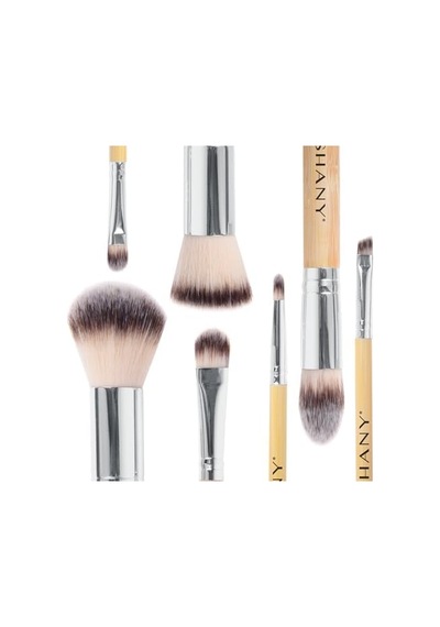 Shany I Love Bamboo - 7 Parça Petite Pro Bambu Fırça Seti, Taşıma Çantalı