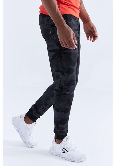 Tommy Life Siyah Kamuflaj Kamuflaj Desenli Dar Kalıp Jogger Erkek Eşofman Alt - 84754 Siyah