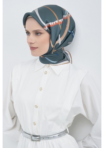 Armine Saf İpek Sura Eşarp-2026 İlkbahar-yaz- 951700d Hardal-mavi