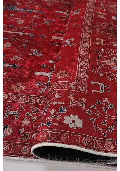 Blghome Dokuma Tabanlı Dijital Baskı Halı Blg3810 Kırmızı