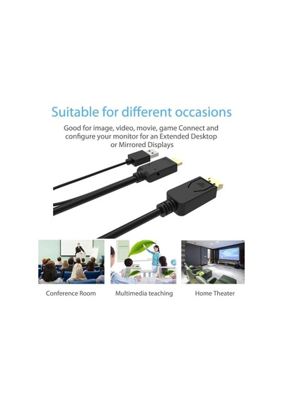 Alfais 4413 HDMI To Displayport Çevirici Dönüştürücü Adaptör Monitör Kablosu 2 M