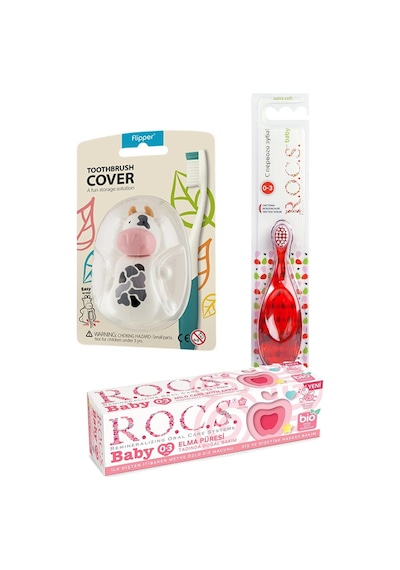 R.o.c.s. Baby Komple Ağız Bakım Seti - Bebek Diş Macunu + Bebek Diş Fırçası + Flipper Saklama Kabı