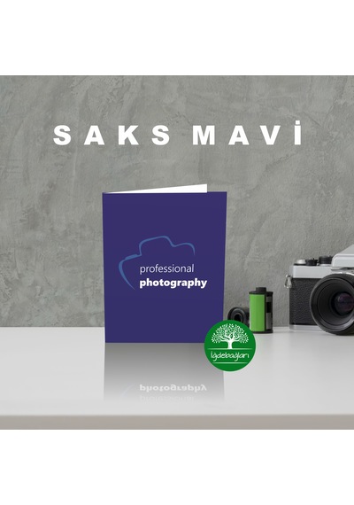 200 Adet Hazır Vesikalık Kabı / Saks Mavi