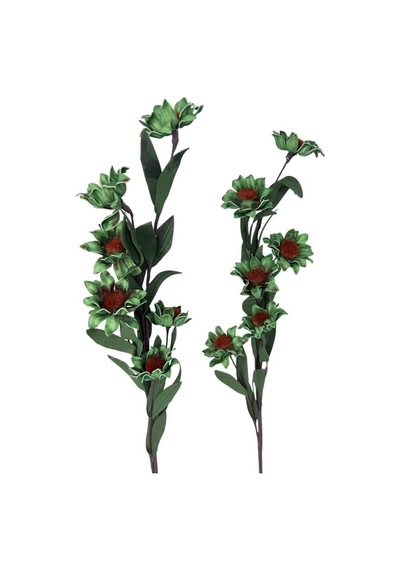 Yapay Çiçek Lateks Papatya Dalı 6 Çiçekli 60 Cm Gerçek Dokulu Dekoratif Çiçek Lila