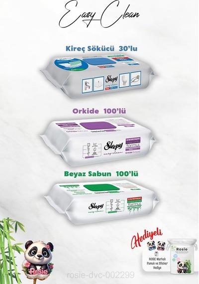 Ve Beyaz Sabun Katkılı 100 Lü Kireç Sökücü 30 Lu Temizlik Havlusu Ve Rosie Hediye Çok Renkli