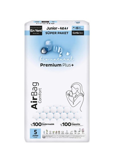 Bio Natural Premium Plus Airbag Comfort Bebek Bezi 5 Beden 40 Adet 3 - 5 Yaş