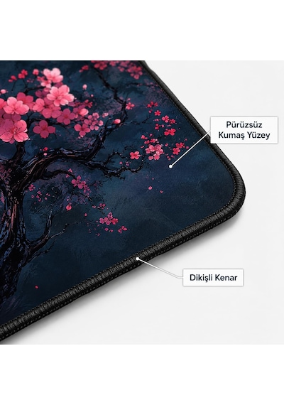 Zen Xxl Oyuncu Mouse Pad 90x40 Cm 3mm Dikişli Kenar Kaymaz Taban Büyük Masaüstü Mouse Pad Gaming Mousepad Ofis Ve Çalışma Masası Japon Temalı Sakura Koleksiyonu