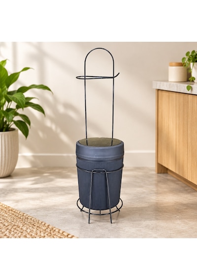 Standlı Wc Çöp Kovası Beyaz - Çok Renkli