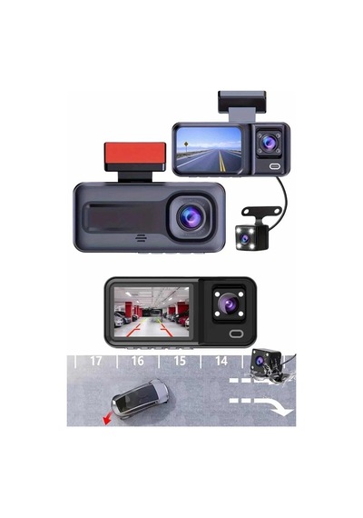 1080p Sürüş Kaydedici 2 İnç Araç Araba Ön İç Arka Dvr Ips Ekran 47421410
