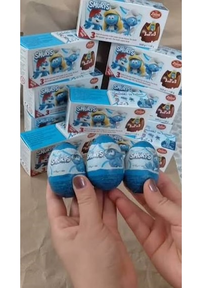 Zaini Şirinler Smurfs Sürpriz Çikolatalı Yumurta 3'lü 1 Paket