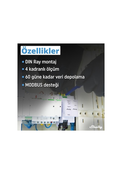 Shelly Pro 3em 3ct 63 Dın Ray Akıllı 3 Faz Enerji Ölçer