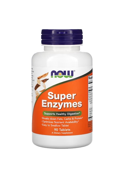 Now Foods Super Enzymes Healthy Digestion Bromelain Betain 90 Tab