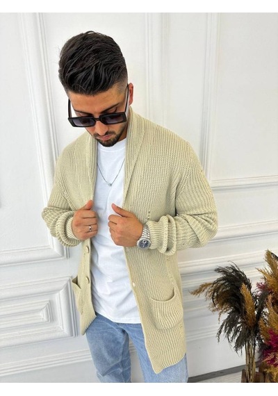 Elku Moda Hırka Örgülü Şal Yaka Cepli Lazer Kesim Yırtık Detaylı Tüylenmez Örgü Triko Hırka Krem Elku Moda Hırka Örgülü Şal Yaka Cepli Lazer Kesim Yırtık Detaylı Tüylenmez Örgü Triko Hırka Krem