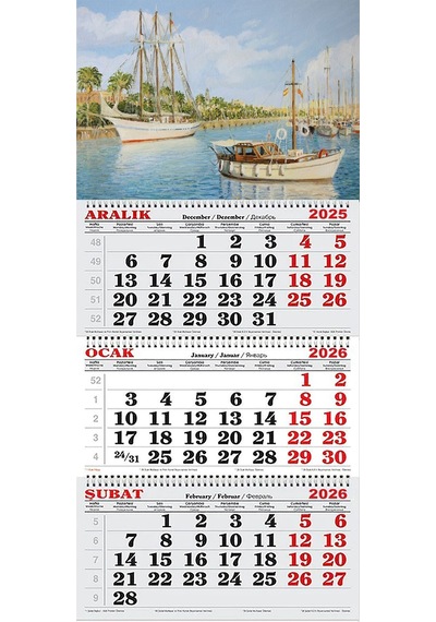 2026 Yılı Gemici Takvimi-yağlı Tablo Gemi