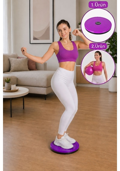 Spor Byfit Bel İçin Twister + Pilates Denge Topu - 2'li Set