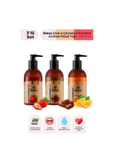 Masaj Yagı Çikolata Çilek Portakal Yenilir Erotik Rahatlatıcılı Vücut Aromaterapi 120 Ml - 537030934